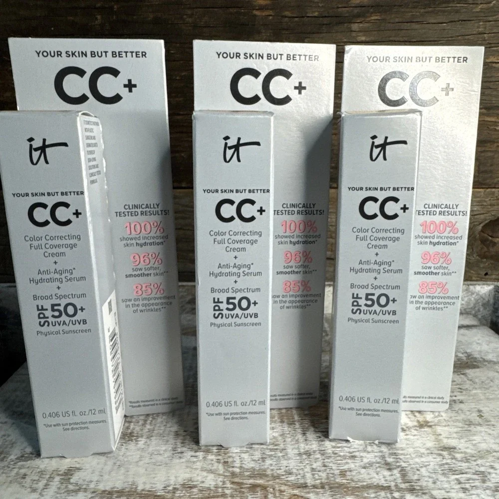 IT Cosmetics CC Cream Light Medium 12ml - Set of 3 | MSRP = $57